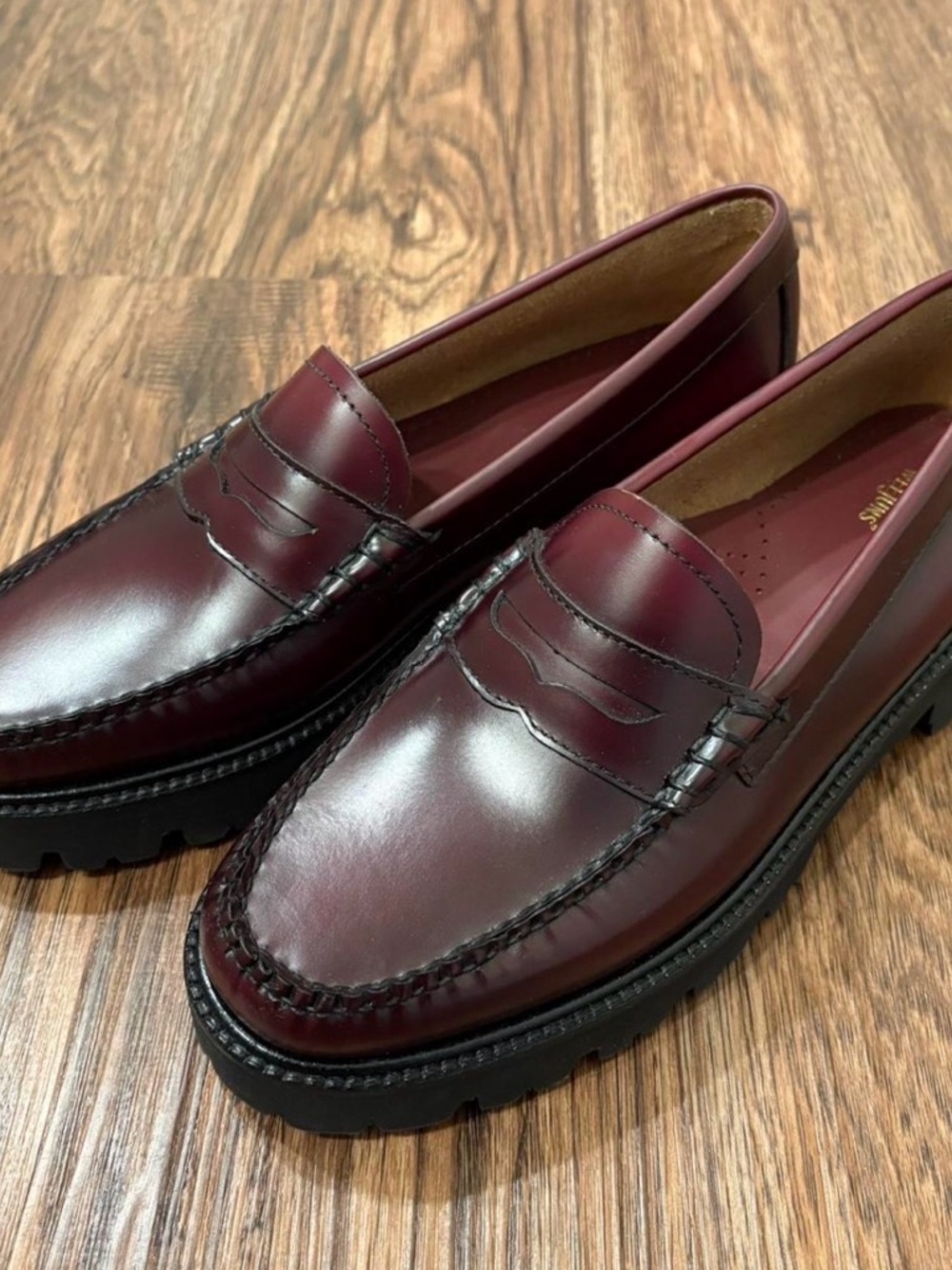 G.H. Bass Wine Whitney Super Lug Sole Penny Loafers - Picture 2 of 8